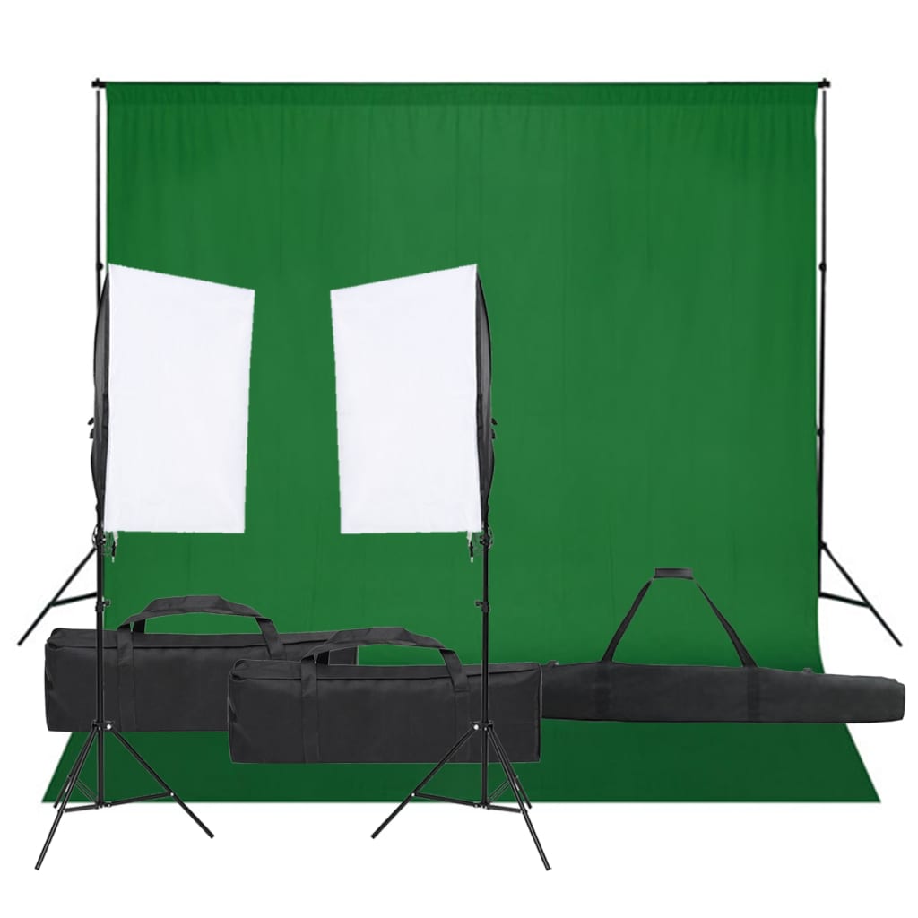VidaXL Photo Studio Set with Lighting Kit and Background