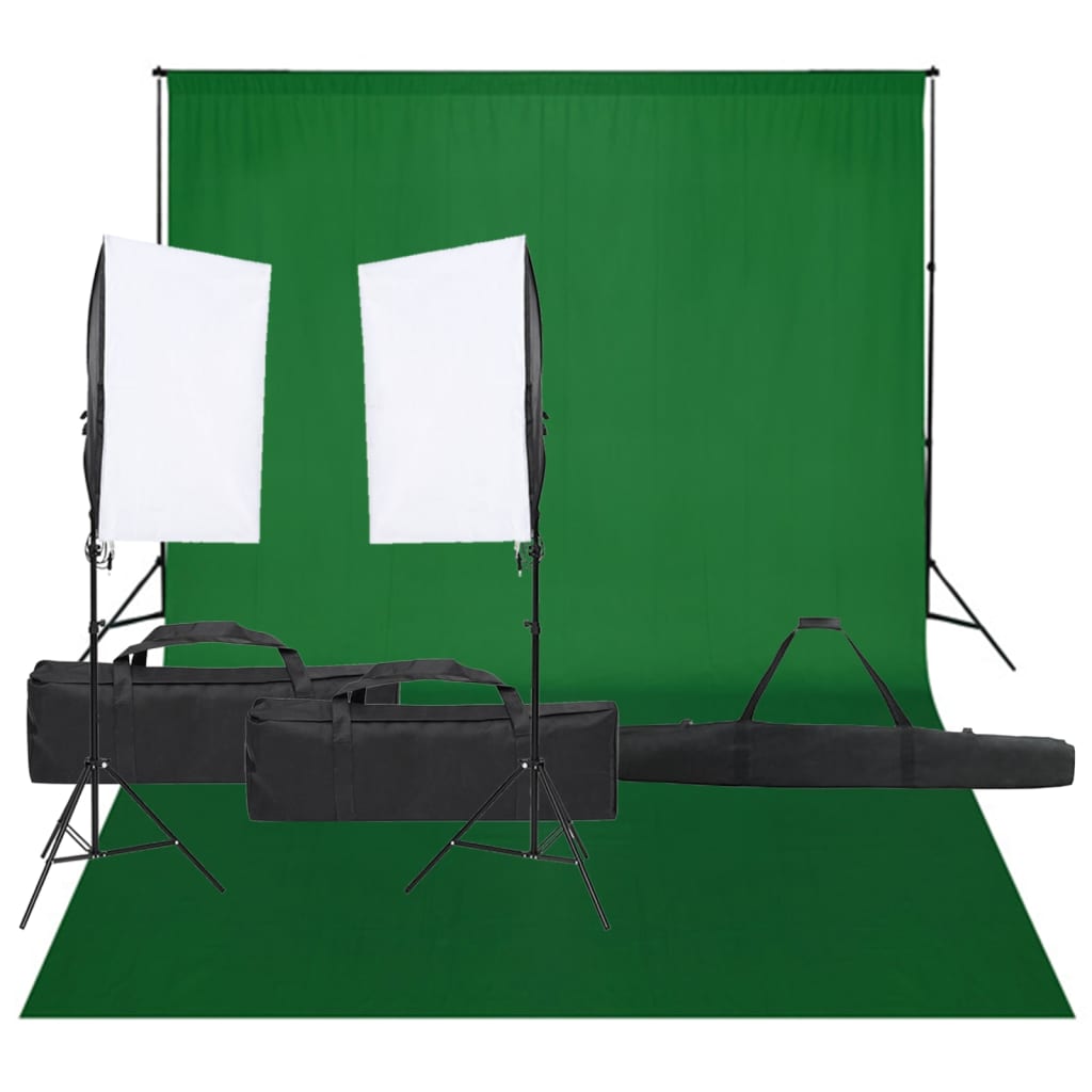 Vidaxl foto studio komplet z osvetlitvijo in ozadjem