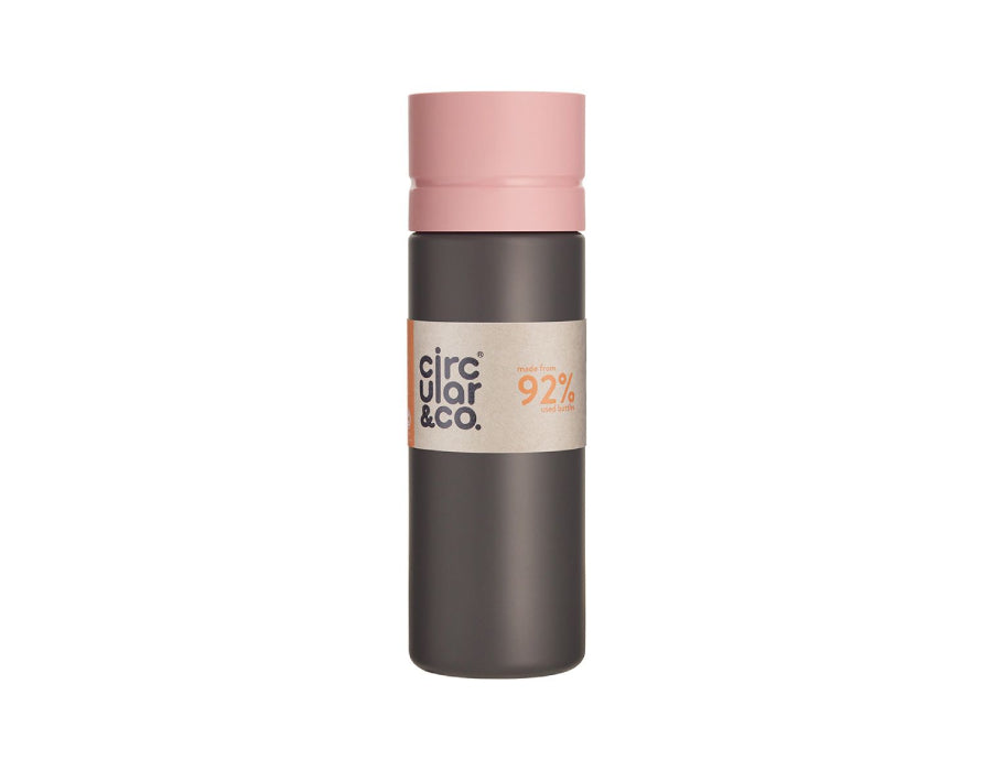 Circular Co. Bottiglia d'acqua circolare 600 ml di rosa nero