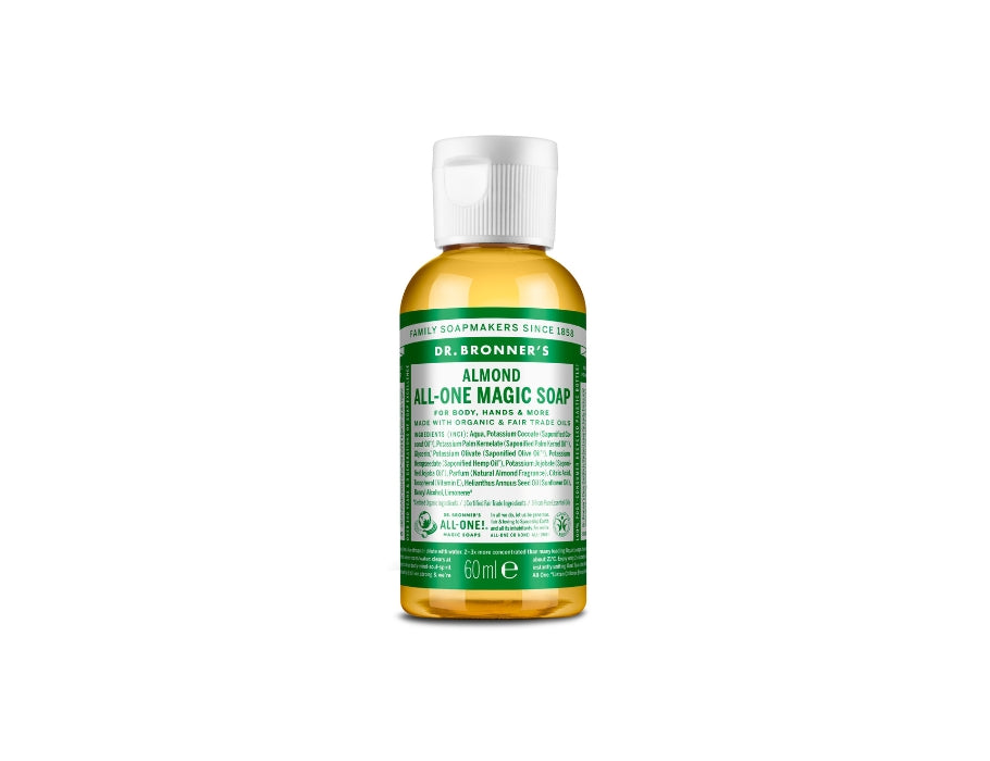 Dr. Bronnerovo tekuté mýdlo Pure Castile Almond 60 ml