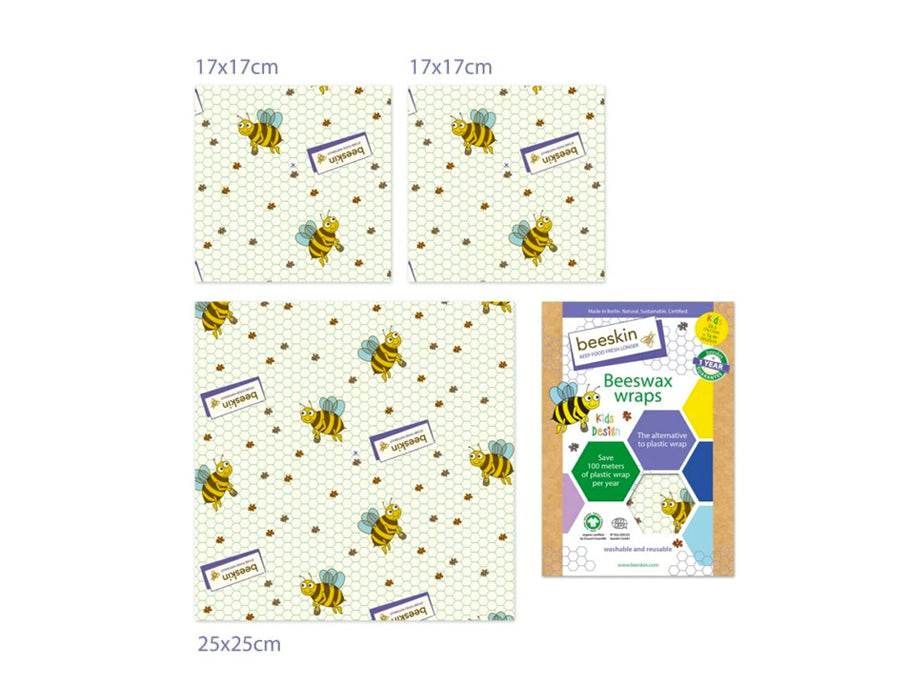 Bienenkinne Bienenwäsche Tücher 2x klein und 1x mitteldruck