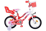 Volare Lovely Children's Bicycle - Girls - 14 Inch - Red White - Two Hand brakes