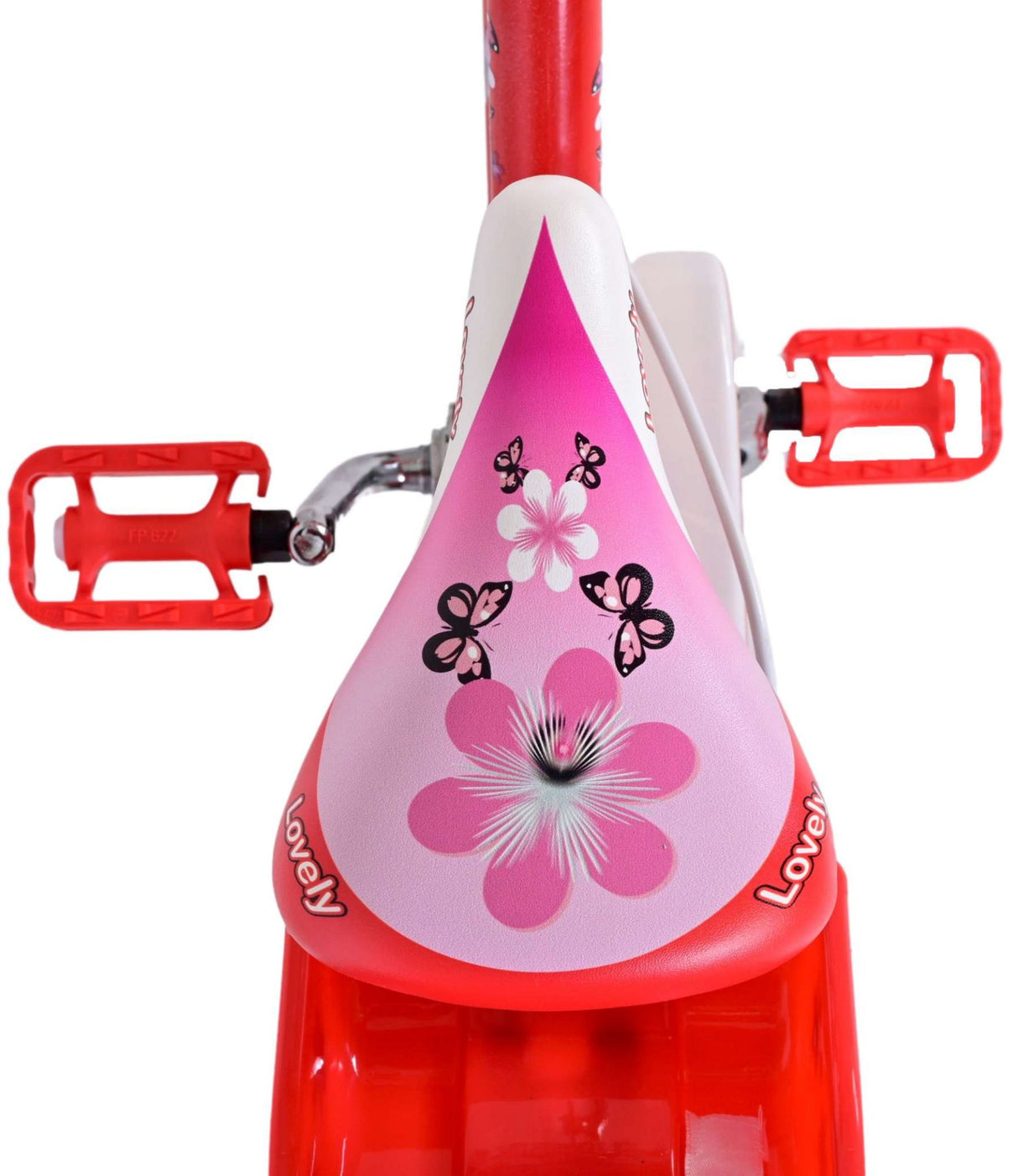 Volare Lovely Children's Bicycle - Girls - 14 Inch - Red White - Two Hand brakes