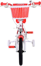 Volare Lovely Children's Bicycle - Girls - 14 Inch - Red White - Two Hand brakes