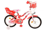 Volare Lovely Children's Bicycle - Girls - 16 Inch - Red White - Two Hand brakes