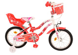 Volare Lovely Children's Bicycle - Girls - 16 Inch - Red White - Two Hand brakes