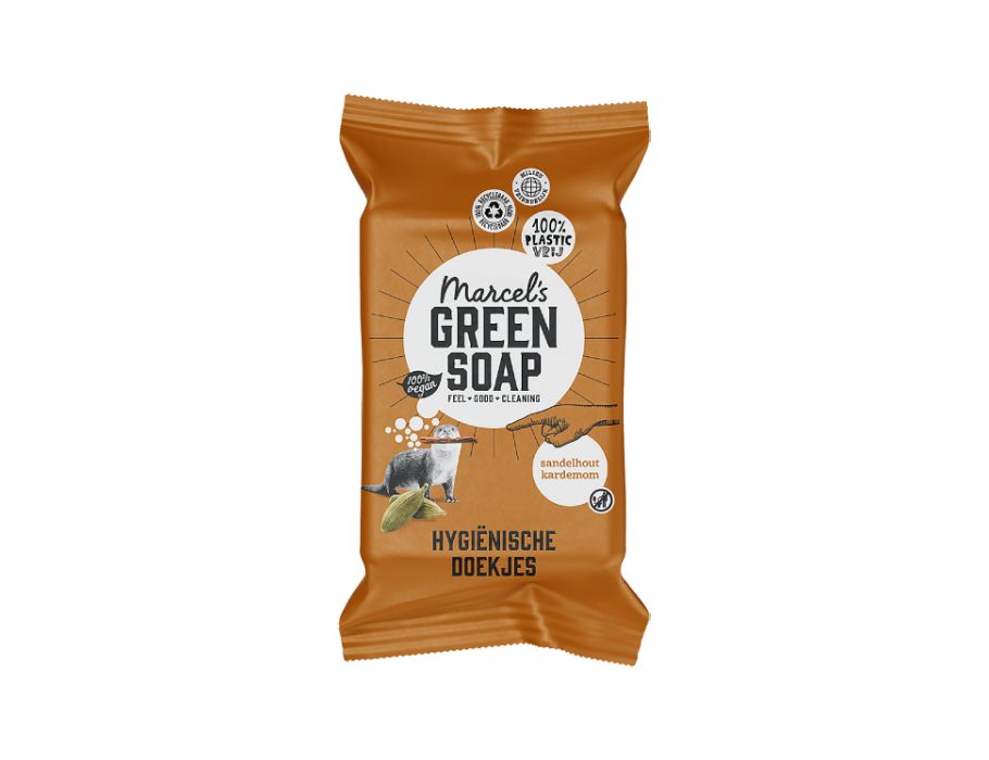 Marcels Green Soap Cleaning Wipes Sandelhout Cardamom
