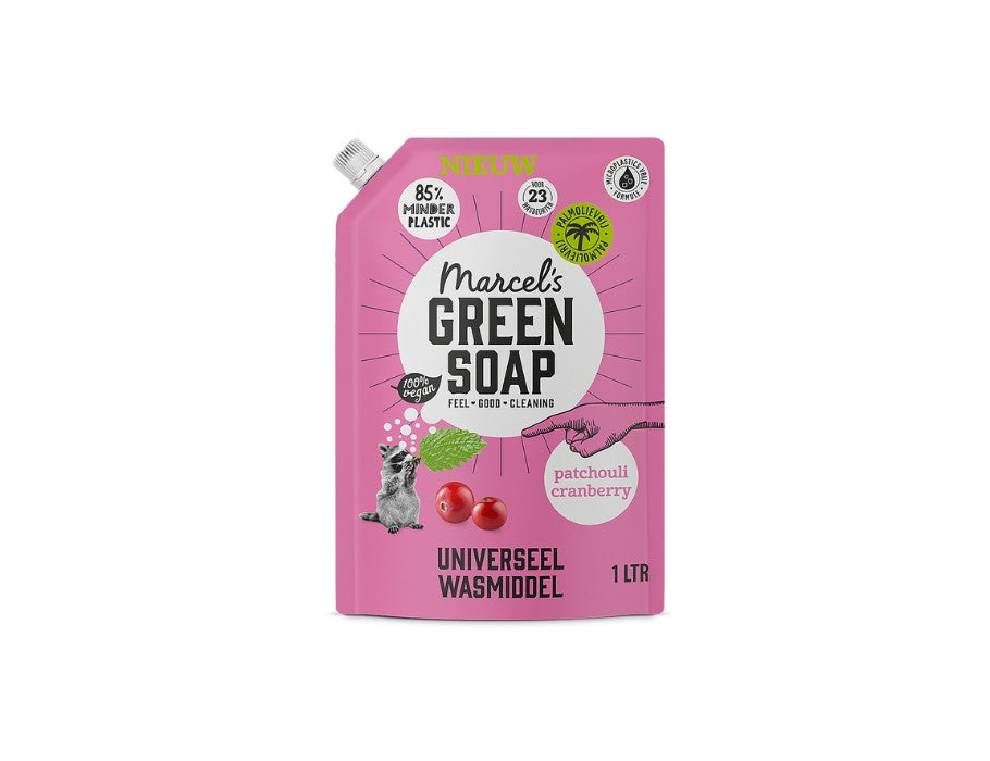 Marcels Detergente de jabón verde Patchuli Cranberry Navulzak 1 litro