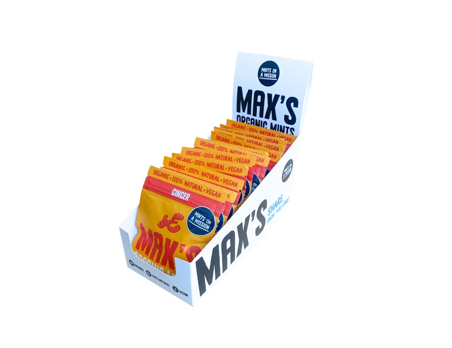 Max Organic Mints Lemon Mints Display 12 Pieces (17gr)