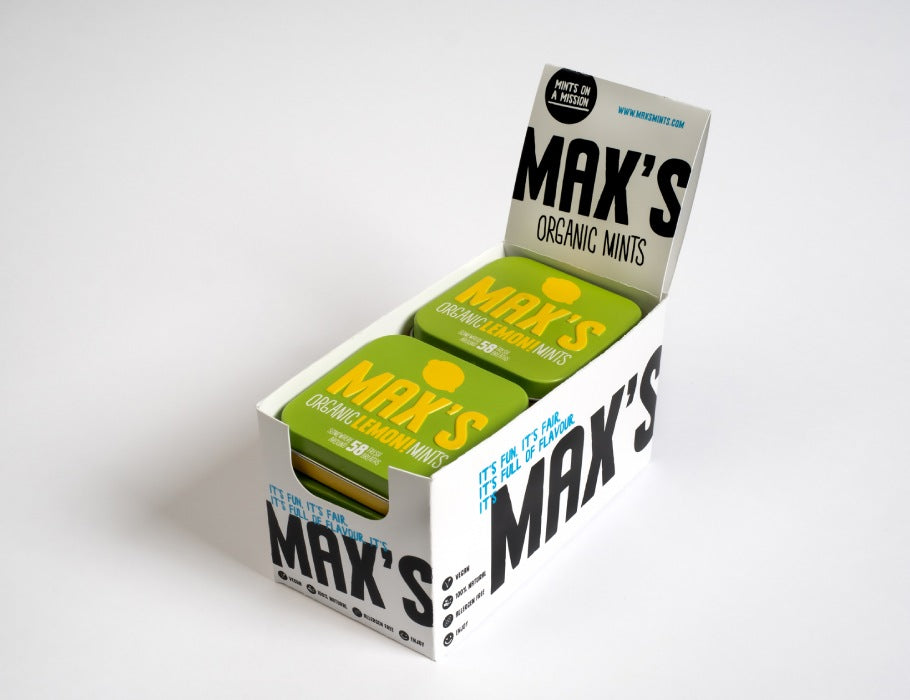 Max organesch Minze Menthol Mënz Display 8 Stécker (35GR)