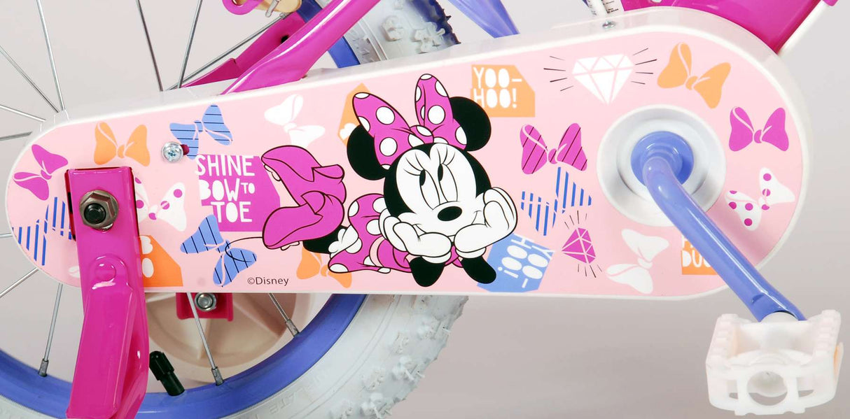 Disney Minnie Séisses jee! Kanner Vëlo Meedercher 14 Zoll rosa zwee Handbremsen