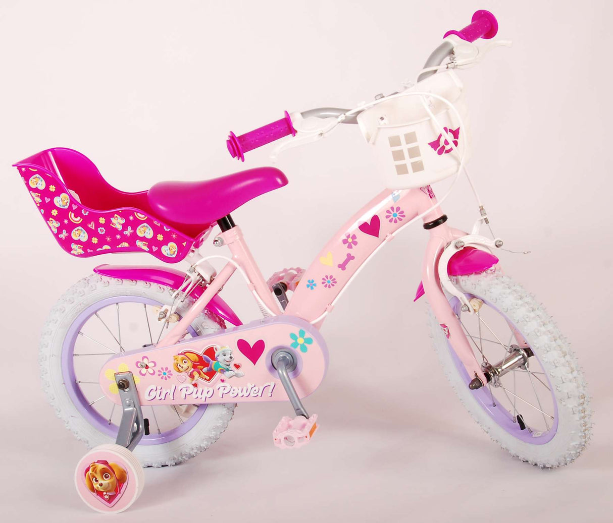 Paw Patrol Børns cykelpiger 14 tommer lyserøde to håndbremser