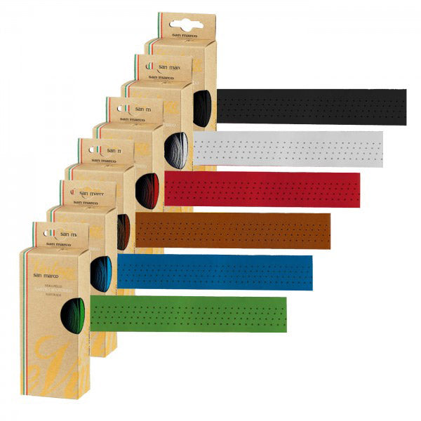 Set handlebar tape San Marco Groen Real leather