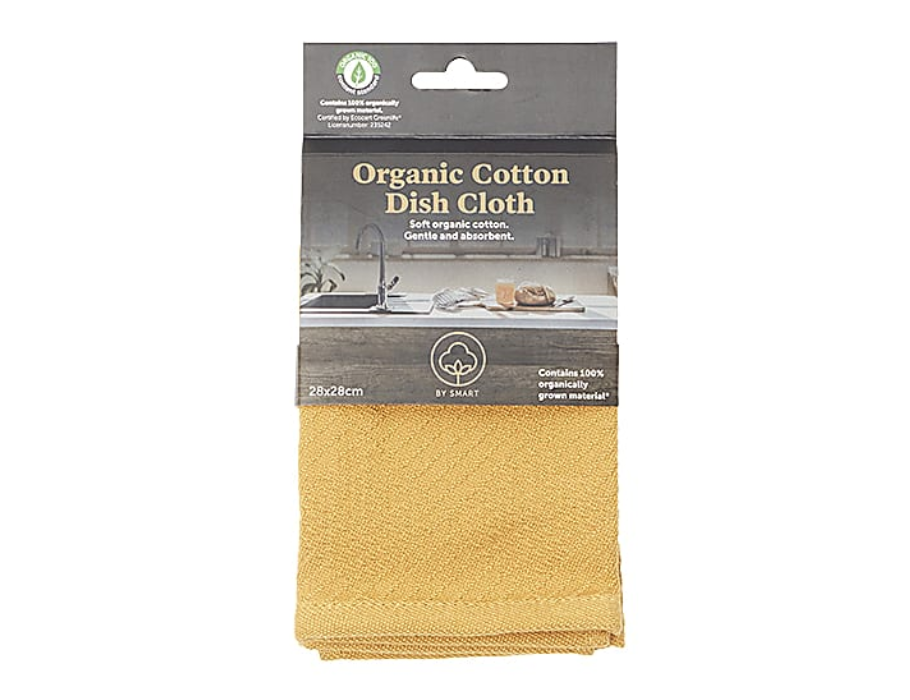 Coton de cuisine intelligente 28x28 Coton biologique moutarde
