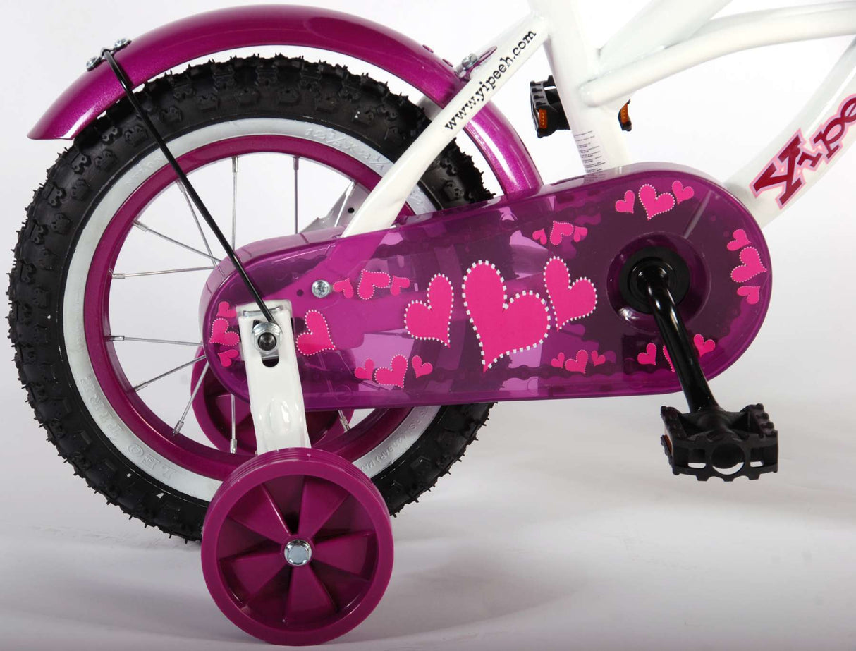 Otroško kolo Volare Heart Cruiser - Dekleta - 12 palcev - bela vijolična