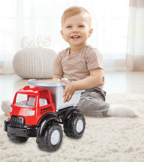 Pilsan Truck with cars red silver 3-piece