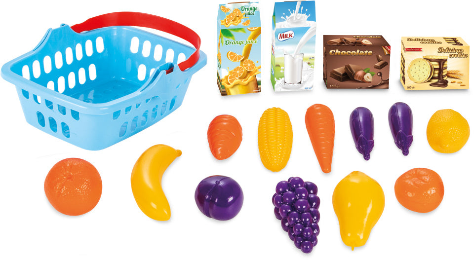 Pilsan Toy Fruit Basket Blue 17-díl