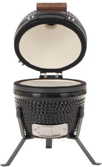 Arbaer Kamado pequeño Ø 13 pulgadas con marco de cerámica negra