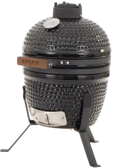 Arbaer Kamado pequeño Ø 13 pulgadas con marco de cerámica negra