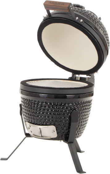 Arbaer Kamado pequeño Ø 13 pulgadas con marco de cerámica negra