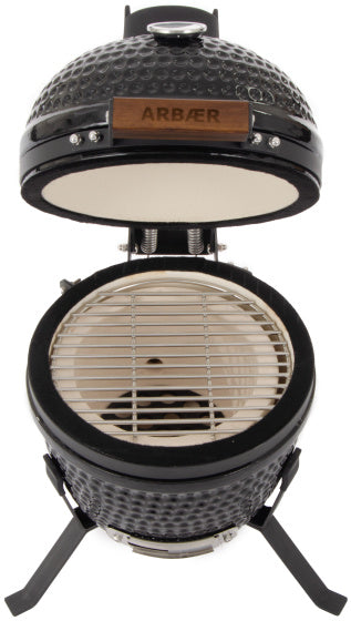Arbaer Kamado pequeño Ø 13 pulgadas con marco de cerámica negra
