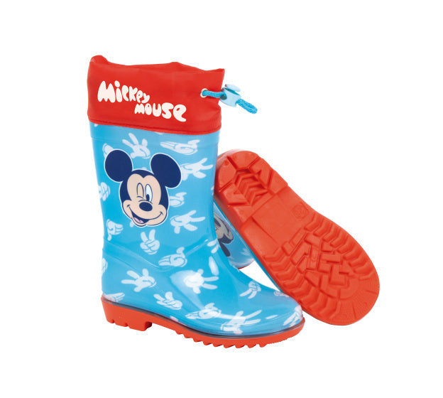 Arditex Rain Boots Mickey Today Junior PVC Textile Light Blue Red Size 30