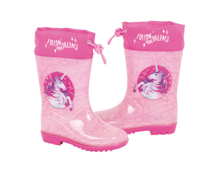 Arditex Unicorn Rain Boots Girls PVC Textile Light Pink Size 24