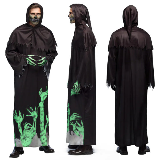 Boland zářící kostým Reaper Men Black Green Velikost 58 60 (xxl)