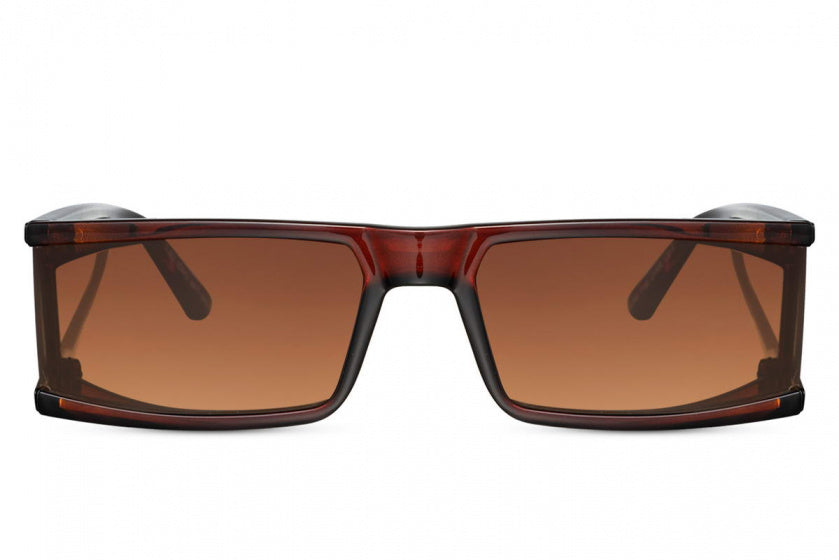 Occhiali da sole signore rettangolari completamente Omrand cat.3 marrone marrone