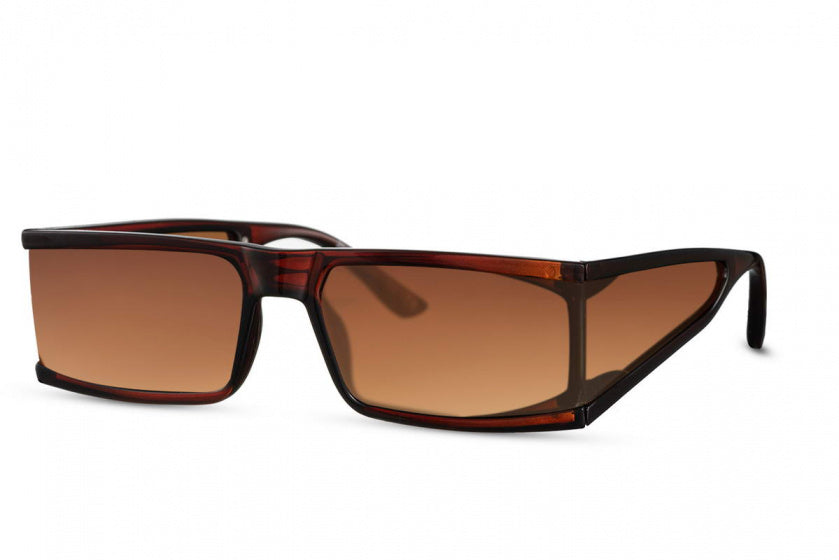 Sunglasses Ladies Rectangular Completely Omrand Cat.3 Brown Brown