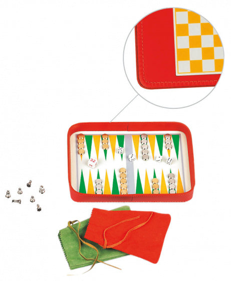 Dal Negro Travel Games Set 28 x 24 cm 5-teilige Orangengrün