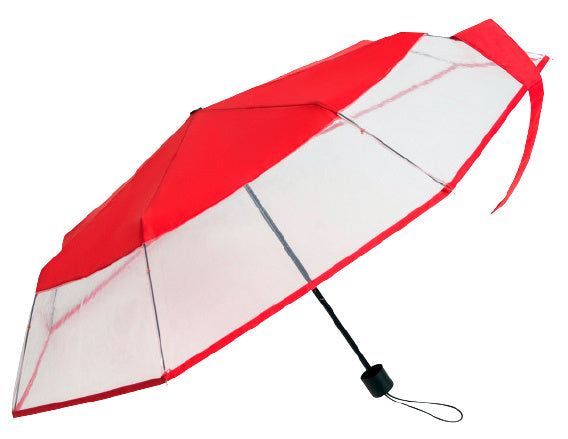 Ombrello falconetti 24 x 90 cm in acciaio in acciaio rosso trasparente