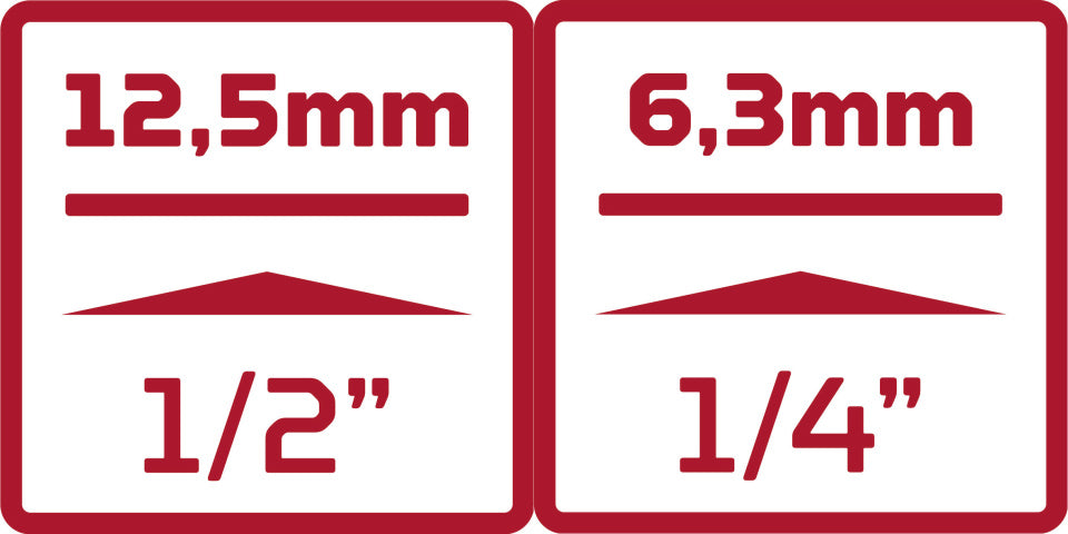 Gedore red Socket set 1 4 + 1 2 Inch Silver 49-piece