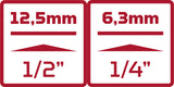 Gedore Red Dip Sleutel Set 1 4 + 1 2 Inch Silver 49-Piece