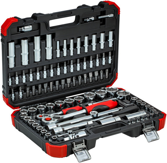 Gedore red Socket set 1 4 + 1 2 Inch Silver 94-piece