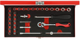 Set di dops rosso gedore 1 4 pollici SW 413 mm in argento a 32 pezzi