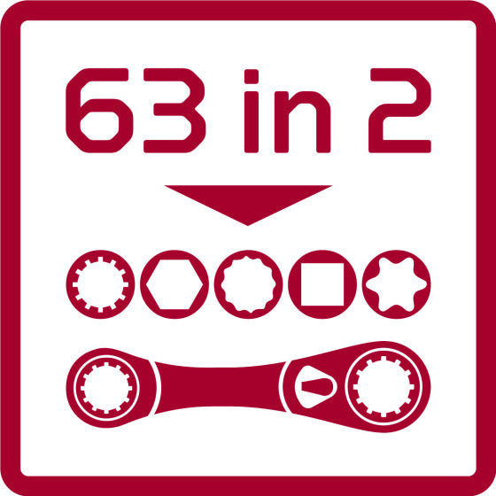 Gedore red Ring ratchet combination wrench set 63 options 2-piece