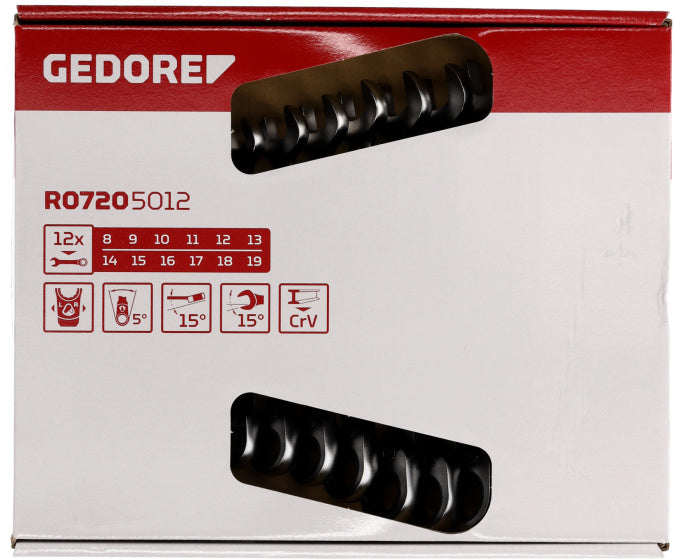 Gedore Red Ringratel-Stek Keys Set SW 8-19 mm 12-stycken