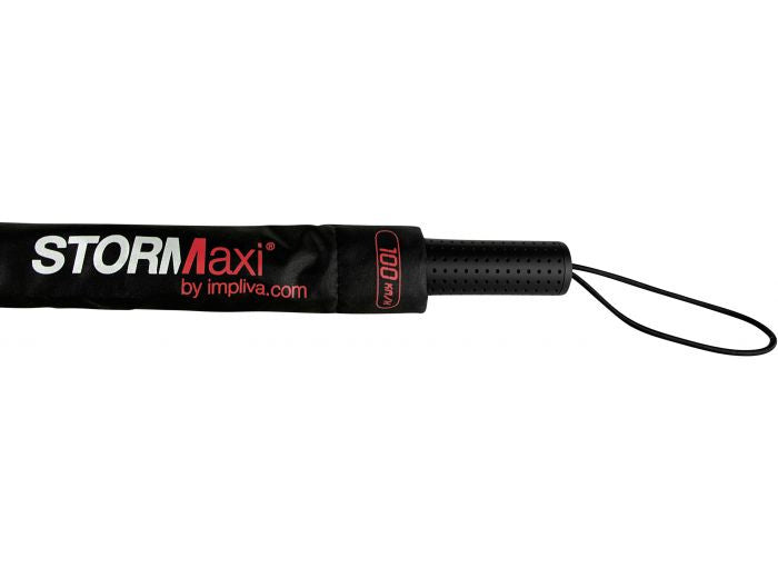 Impliva stormaxi stormparaplu 100 cm polyester sort rød