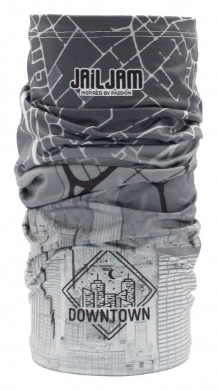 Jail jam neck warmer tube polyester elastane gray size one-size