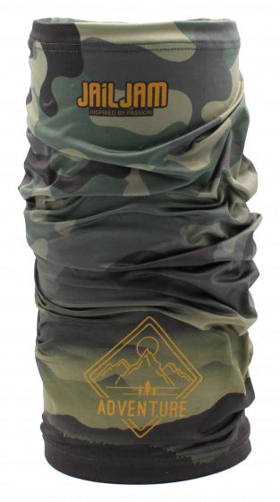 Jail jam neck warmer tube polyester elastane army green size one-size