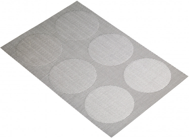 Kitchenclet placemat 30 x 45 cm PVC polyester sølvgrå