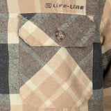 Linea di vita Jervis imbottita camicia in flanella uomo beige size l