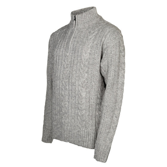 Life Line Marcel Magle in maglia mezza zip maschile grigio chiaro xxl