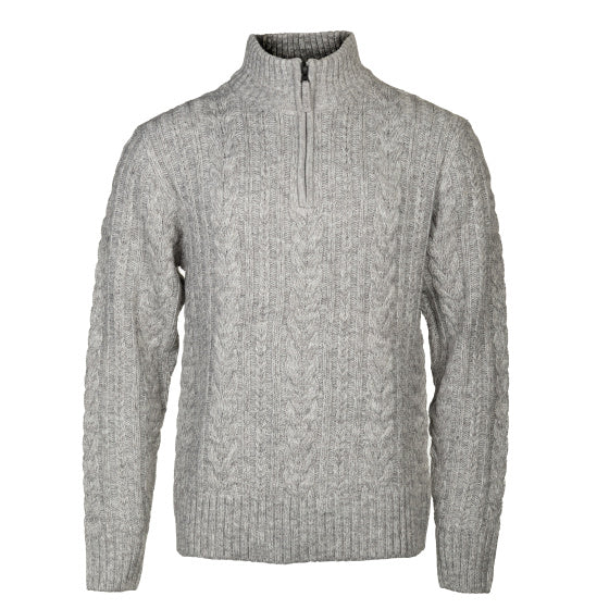 Life Line Marcel Magle in maglia mezza zip maschile grigio chiaro xxl