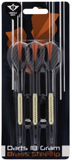 Darts di Longfield Steeltip dartspijl Set 18 grammi di rosso scuro 3 pezzi