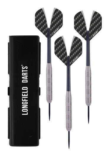Longfield Darts Steeltip Dartspijl Set 23 grams Silver Black 3 pieces