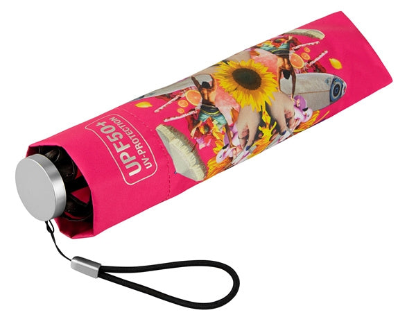 Minimax Regenschirm UPF50+ 92 cm Polyester schwarzrosa