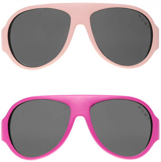 De Mokki klickt op de Sunglasse Mëttegiessen 2-5 Joer rosa 2 Stécker