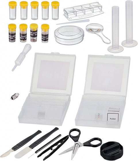 National Geographisches Mikroskop mit Koffer 33 cm Stahlschwarz 24-teilig